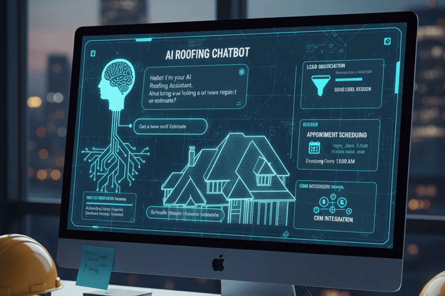 AI Chatbot Interface showing conversational flow and automation
