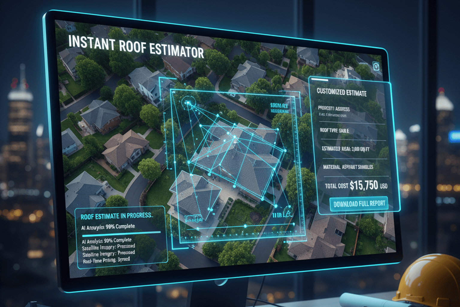 Instant Roof Estimator with satellite imagery and AI measurement technology